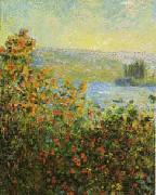Claude Monet Flower Beds at Vetheuil Norge oil painting reproduction